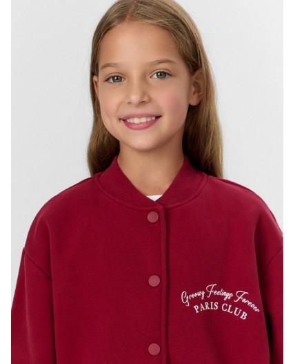 Бомбер вишневый +печать