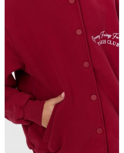 Бомбер вишневый +печать