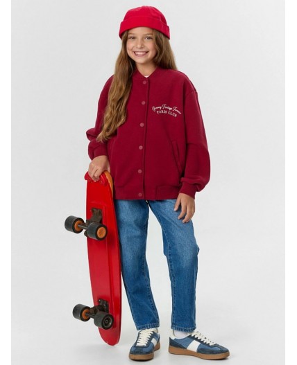 Бомбер вишневый +печать