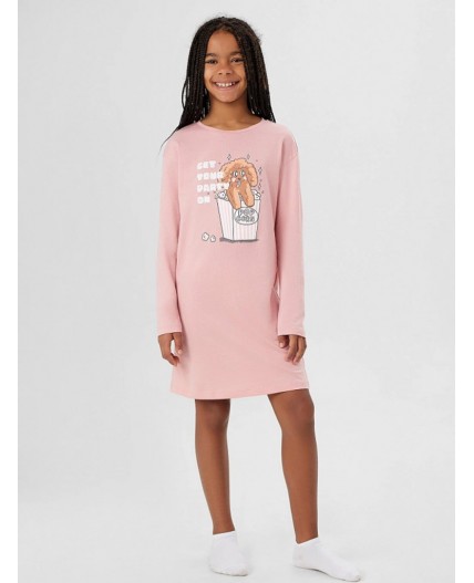 Сорочка пыльная роза +печать