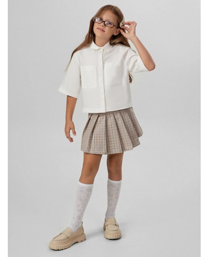 Юбка коричневая клетка