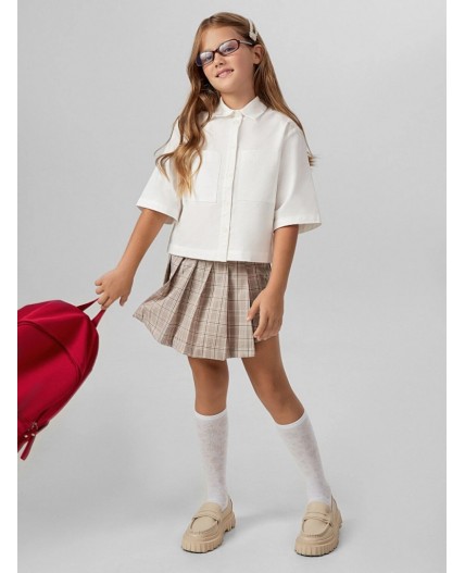 Юбка коричневая клетка