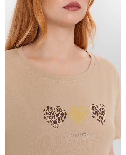 Сорочка песочный +печать