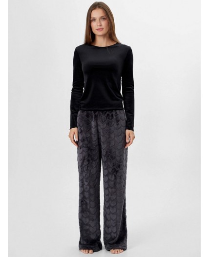 Брюки домашние серые сердечки