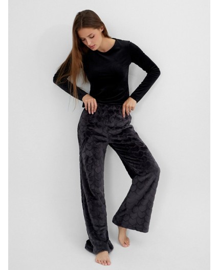 Брюки домашние серые сердечки