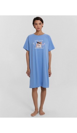 Сорочка св.синий +печать