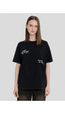 Футболка ACID WASH черный +печать