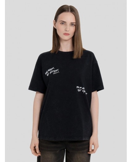 Футболка ACID WASH черный +печать