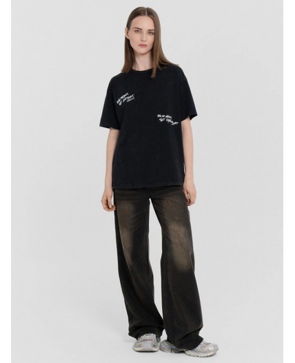 Футболка ACID WASH черный +печать