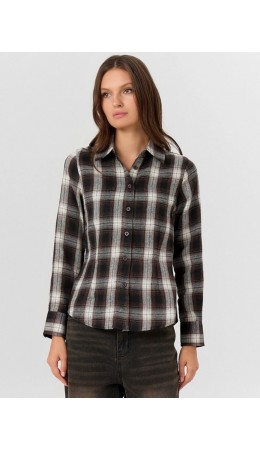 Рубашка темно -коричневая клетка