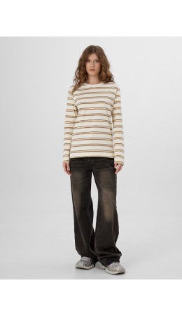 Джемпер полоска на сливочном