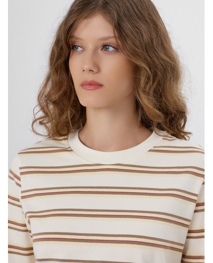 Джемпер полоска на сливочном