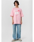Футболка пыльный розовый +печать1