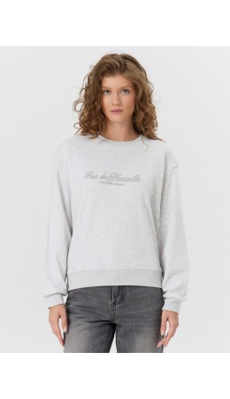 Свитшот серый меланж +печать1