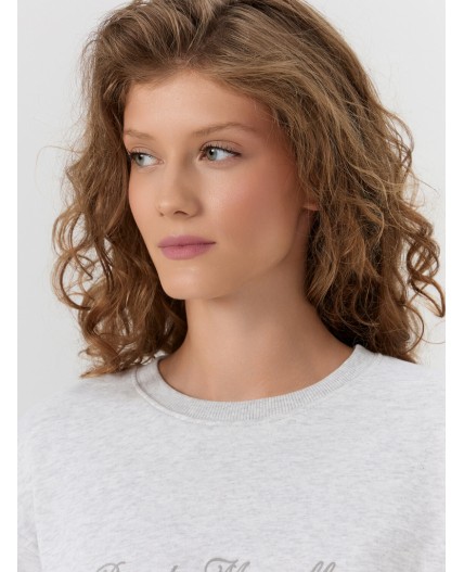 Свитшот серый меланж +печать1