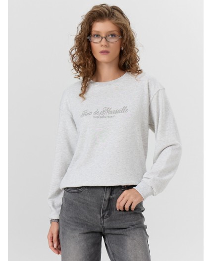 Свитшот серый меланж +печать1