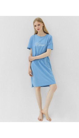 Сорочка св.синий +печать