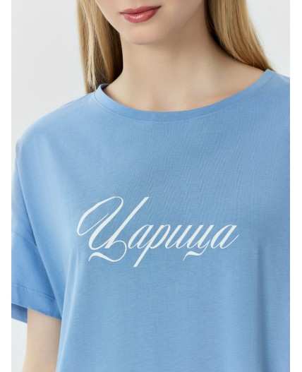 Сорочка св.синий +печать