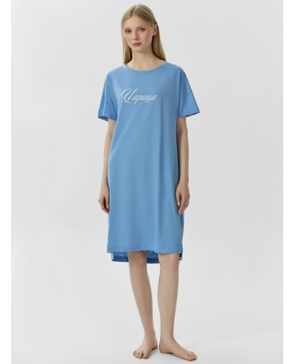 Сорочка св.синий +печать