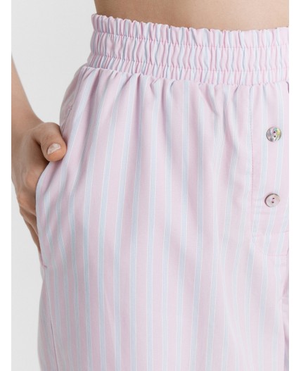 Брюки розово -голубая полоска
