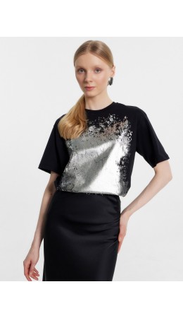 Футболка черный +печать17