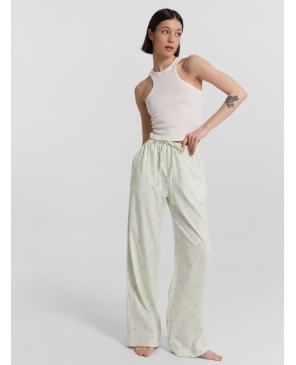 Брюки лимоны на мятной полоске