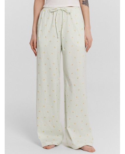 Брюки лимоны на мятной полоске