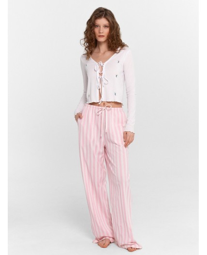 Брюки розовая полоска