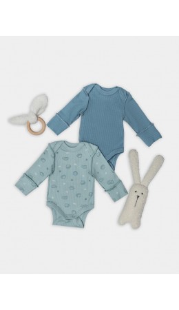 Боди ежики на мяте +пыльная бирюза