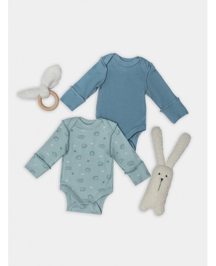 Боди ежики на мяте +пыльная бирюза