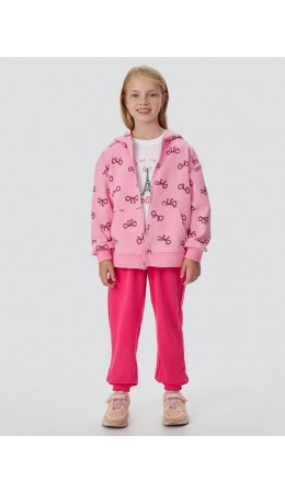 Комплект бантики на розовом +маджента +белый