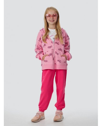 Комплект бантики на розовом +маджента +белый