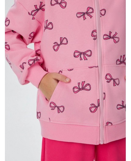 Комплект бантики на розовом +маджента +белый