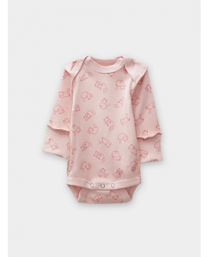 Боди котики на розовом +розово -корич. +серый