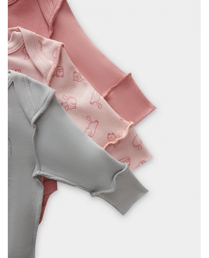 Боди котики на розовом +розово -корич. +серый