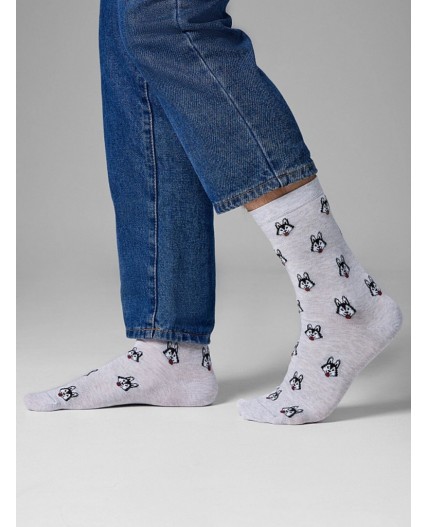 Носки св.серый меланж