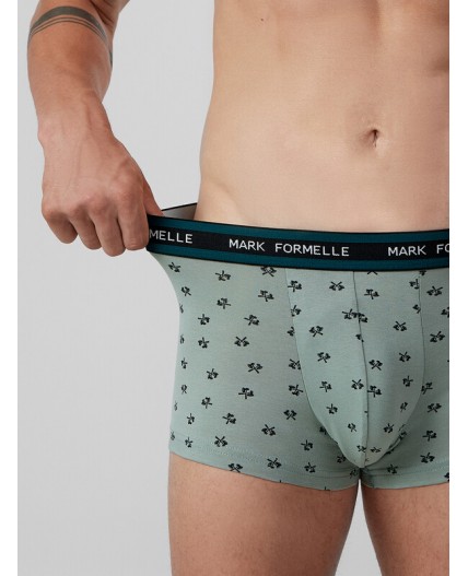 Трусы топоры на зеленом льду +т.зеленый +узор на черном