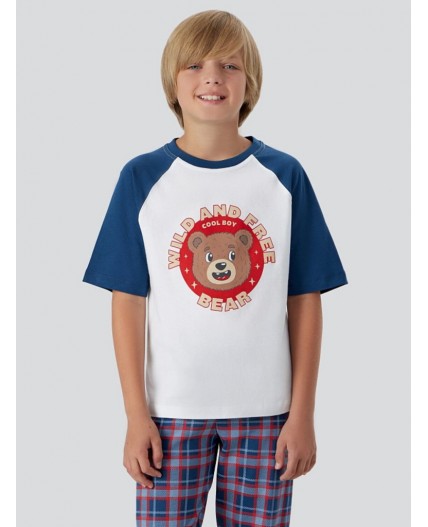 Комплект белый +красно -синяя клетка