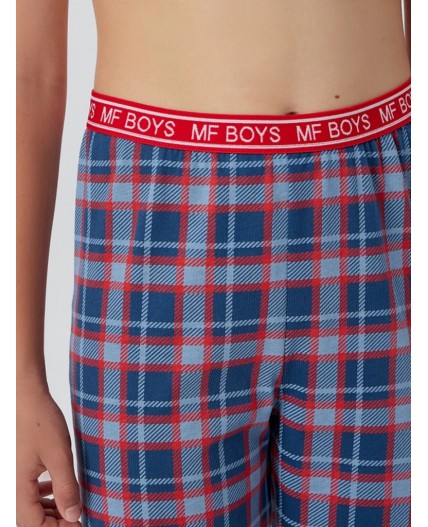 Комплект белый +красно -синяя клетка