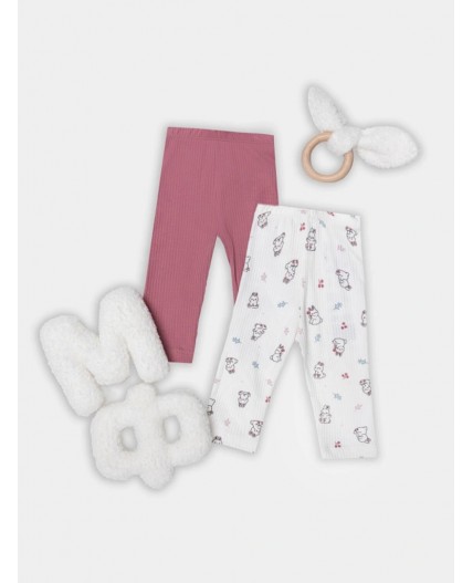 Ползунки зайчики на зв.белом +дымчатая роза