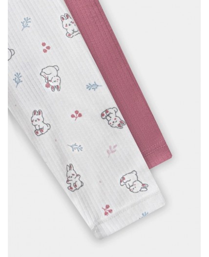 Ползунки зайчики на зв.белом +дымчатая роза