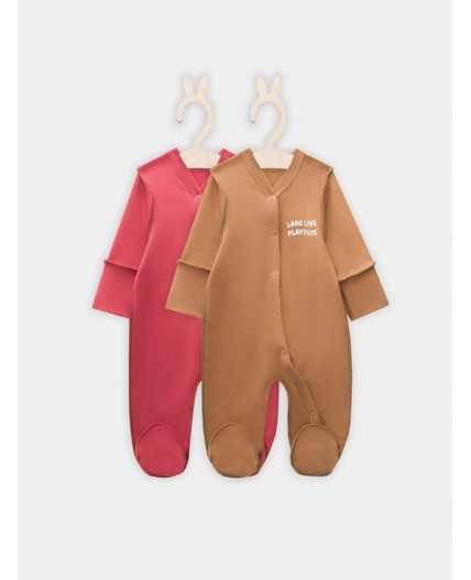 Комбинезон песочный +кисельный +печать