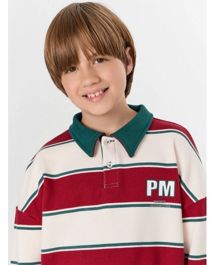 Свитшот молочно -красная полоска1