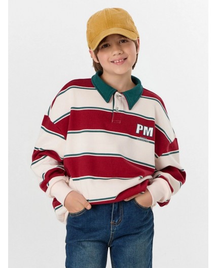 Свитшот молочно -красная полоска1