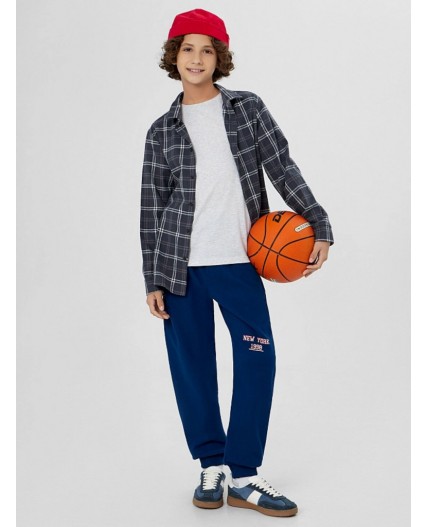 Брюки сапфировый +печать