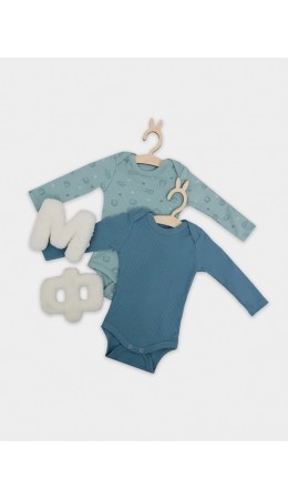 Боди ежики на мяте +пыльная бирюза