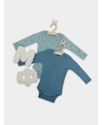 Боди ежики на мяте +пыльная бирюза