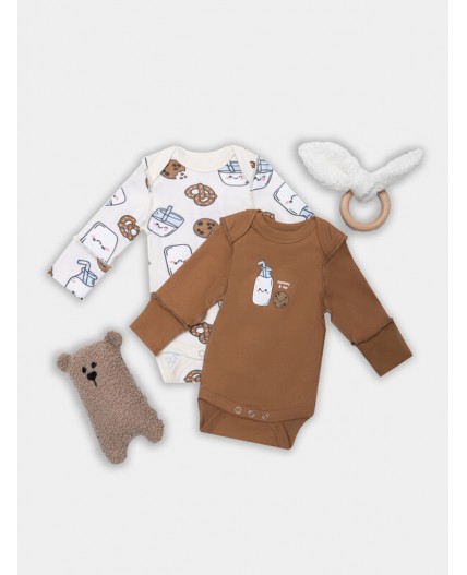 Боди печеньки/молочко на молочном +песочный