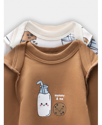 Боди печеньки/молочко на молочном +песочный