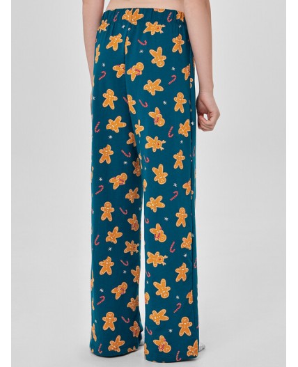 Брюки праздничные печеньки на зеленом